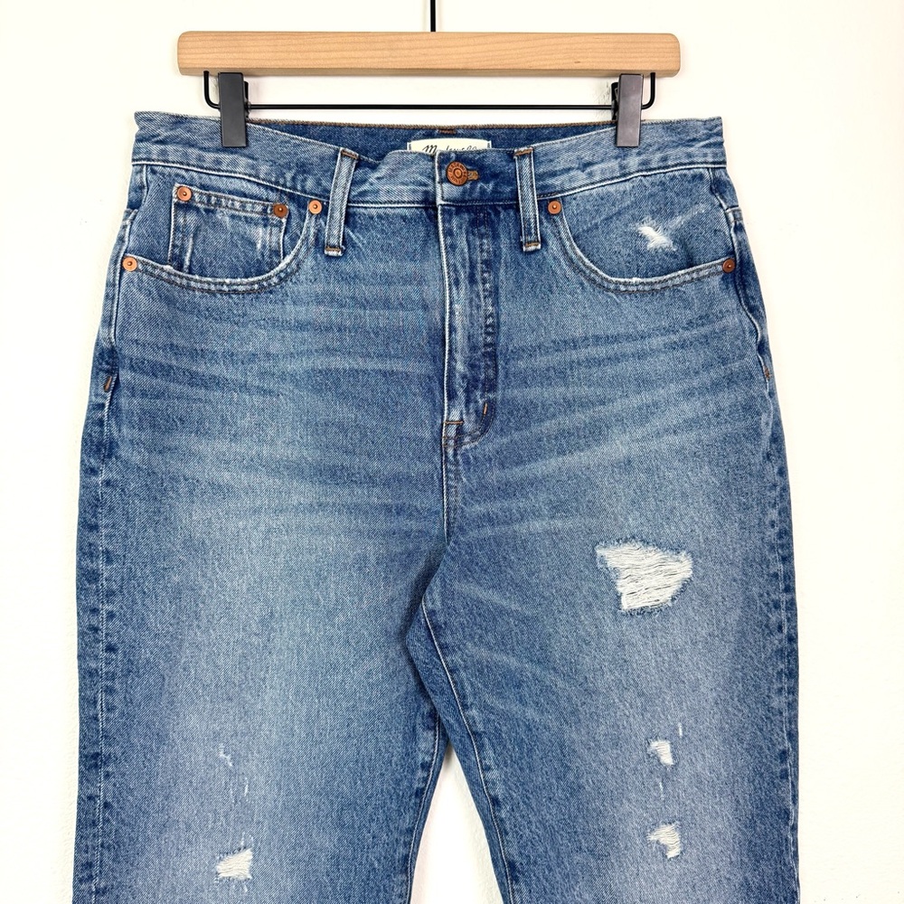 NWT Madewell Classic Straight Jeans Destructed Edition Tyler Wash Size 31 - Picture 6 of 13